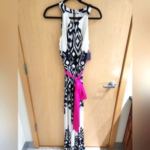 Vince Camuto Navy and White Maxi Dress, Size 12